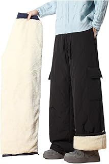 [SUKINANA] 防寒キルティングパンツ フリース裏地付き ワイドレッグ カーゴパンツ 防水防風ナイロン素材 秋冬メンズ作業用パンツ