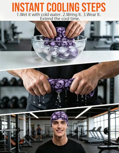 Image of Sweat Wicking Skull Caps Cooling Helmet Liner Hat Running Beanie Cycling Skullcap Sleeping Cap for Men Women