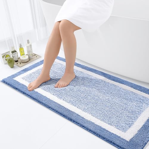 Smiry Microfiber Non-Slip Bath Mats for Bathroom Extra Soft Absorbent Bathroom Mats Rugs