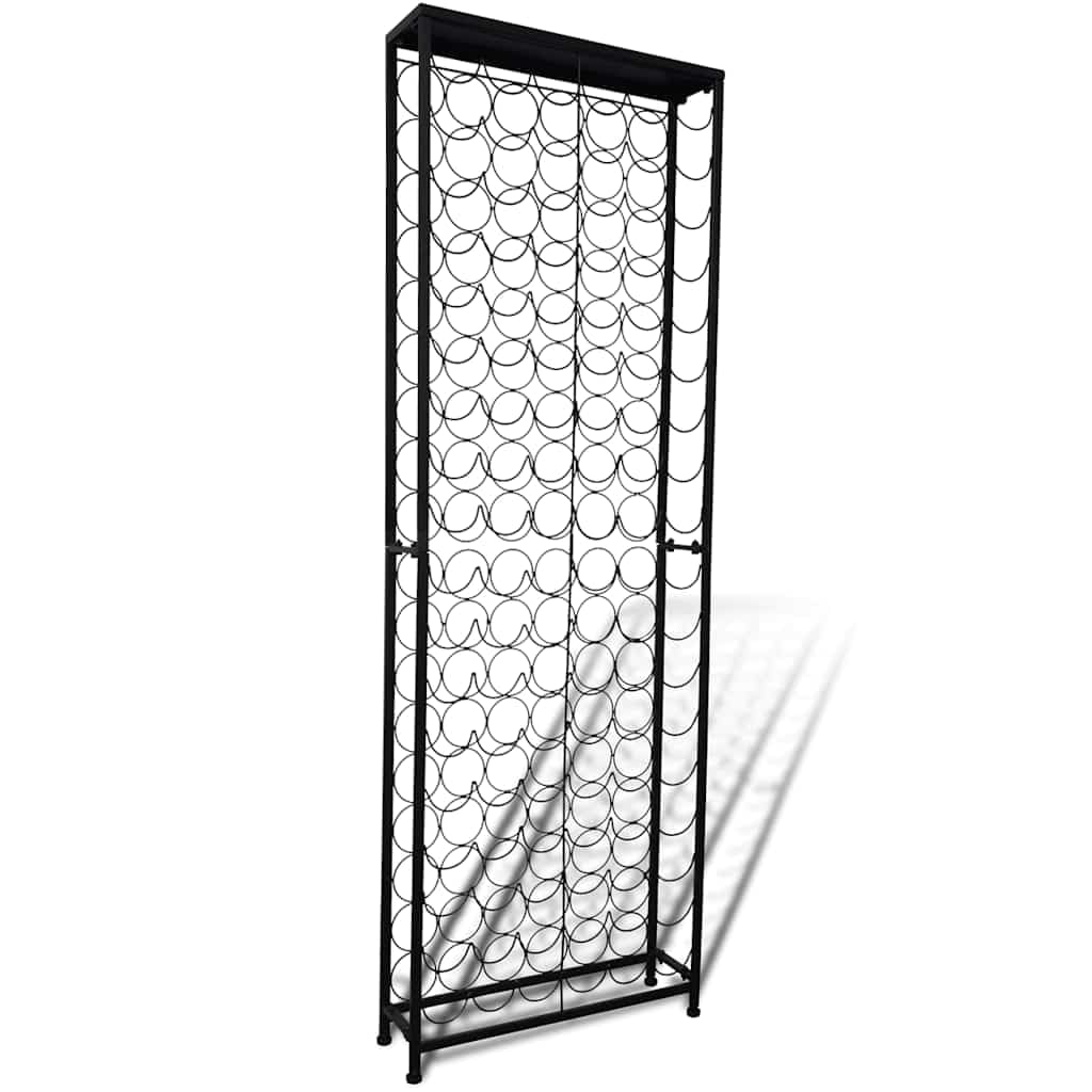Scaffale portabottiglie in metallo per 108 bottiglie, nero