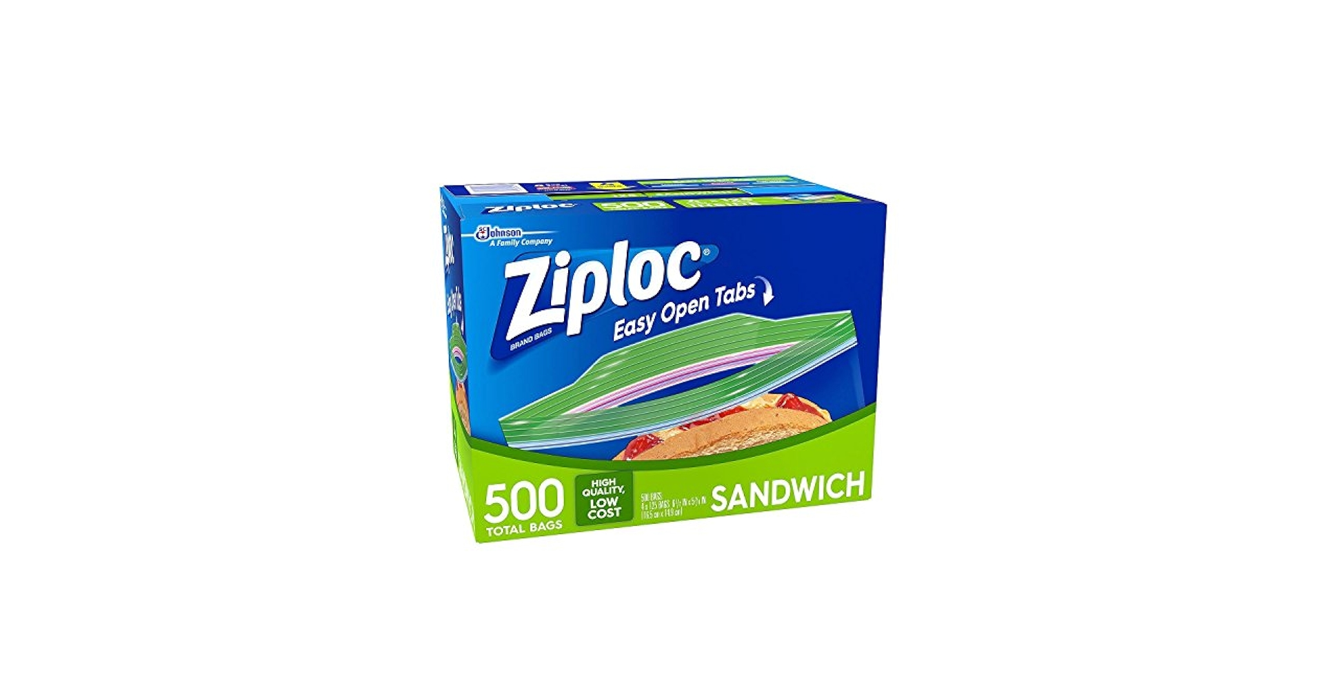 Amazon.com: Ziploc Easy Open Tabs Sandwich Bags 125 Count