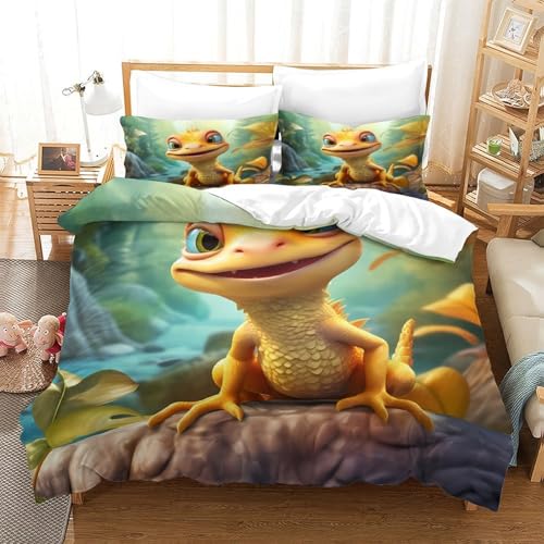 Housse de couette fermeture éclair lézard parure de lit sans repassage - 3