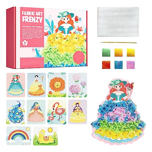 Fabric Art Frenzy Poke Art DIY Toys, 2023 New Childhood Infinite Dream Hand-Painted, Creative Puzzle Puncture Painting, Making Your Own DIY Rainbow Crafts, Paper Craft Kit for Girls Age 3-8