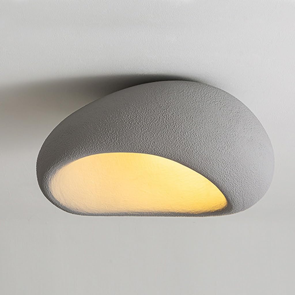 KXEcoLife Creative Simulated Stone Pendant Light, Resin Ceiling Lamp E27, Modern Chandelier for Dining Room, Living Bedroom - Stylish Fixture (C,80)