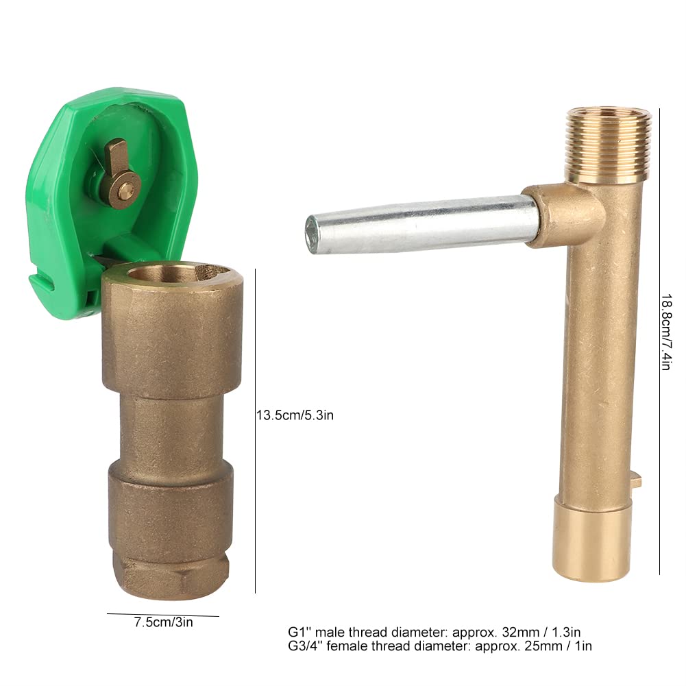 OKJHFD Chiave per valvola ad innesto rapido, Strumento per irrigazione da giardino in ottone massiccio professionale durevole Chiave per valvola ad innesto rapido, filettatura femmina G1 pollici