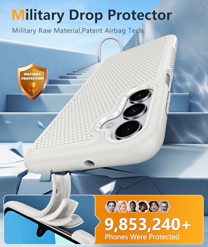 Image of FNTCASE for Galaxy A17 /A16 5G Phone Case - Samsung A17 Military Grade Drop Protection, 14ft Drop Tested, Screen Protector Included, Anti-Slip Textured, TPU+PC Dual Layer Shockproof Cover (Off-White)