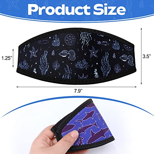 Sintege 12 Pieces Ocean Pattern Mask Strap Cover Diving Mask Slap Straps Cover Waterproof Neoprene Dive Snorkel Mask Strap For Men And Women Diving Swimming Goggle, Ideal For Long Hair Identification #TOP1