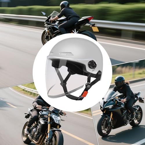 Casco semiabierto con liberación rápida para evitar tirones en scooter 4