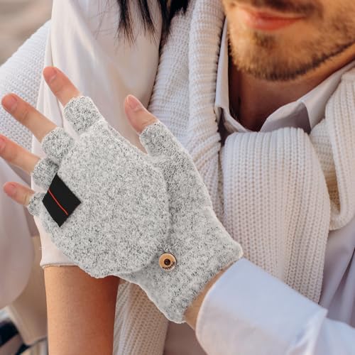 Guantes calefactables USB contra manos frías en invierno y diseño convertible 7