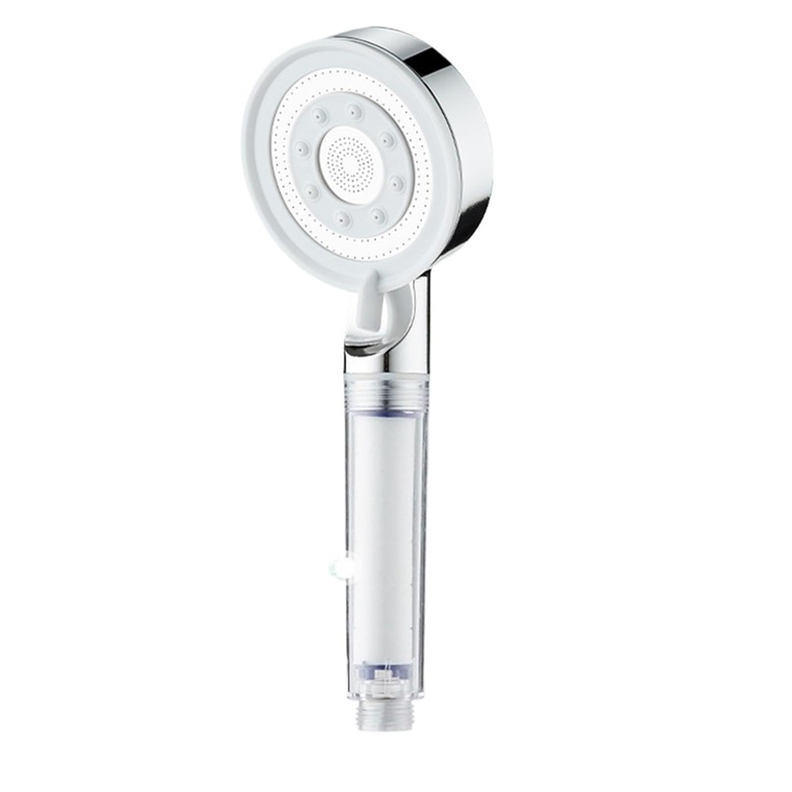 Naqzrxpml Silver Clear Shower Head 5 Modes High Pressure Water Saving Handheld Black Silver(Silver Clear)