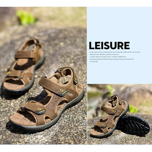 Men's Real Leather Open-Toe Sandals, Handmade Fashion Hiking Sandals, Hollow Out Backpacking Beach Shoes4