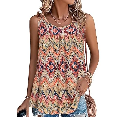 CHICGAL Women's Orange Summer Tank Top Cover