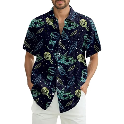 Camisa de manga corta para hombre, disfraz de carnaval, camisas