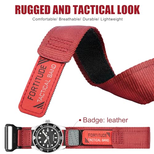 Image of Ritche Christmas Gift Nylon Sport Watch Band for men women Quick Release 20MM 22MM Replacement Watch Strap Compatible with Timex Expedition watch Black /Navy Blue /Crimson Red /Pumpkin Orange /Army Green, White Elephant Gifts, Stocking Stuffers For Men