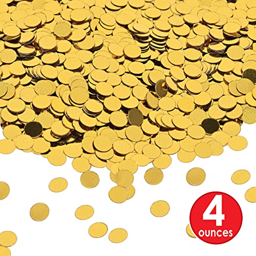 Beistle , 4 Packages Fanci Fetti Dots, 1 Ounce Of Confetti In Package, Total Of 4 Ounces Of Confetti (Gold) #TOP1