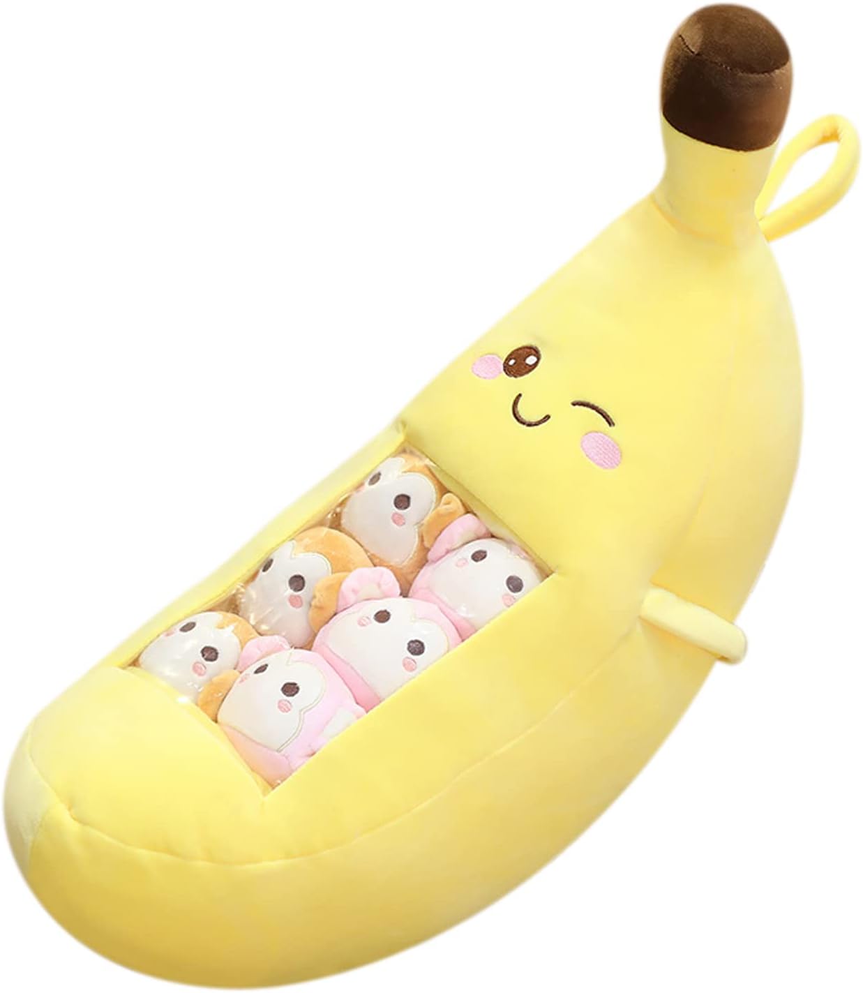 REFAHB Cute Throw Pillow Stuffed Banana Toys Removable Fluffy Creative Gifts for Teens Girls Kids