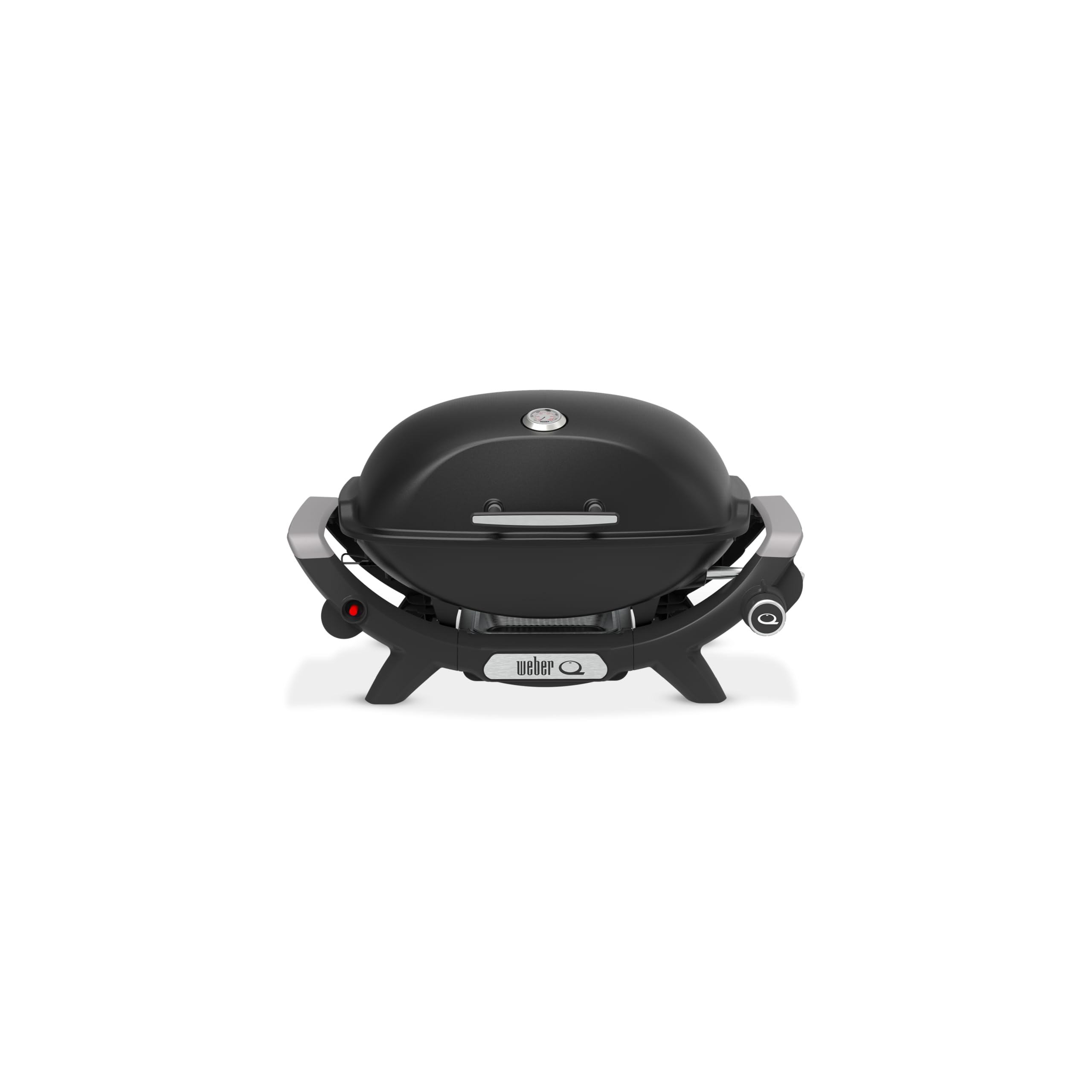 Weber Q2100N Gasgrill, 53 x 38cm Grillfäche, portabler BBQ Grill, 1 Brenner, hoher Deckel, 2-geteilter porzellanemaillierter Guss-Grillrost - Schwarz (1501088)