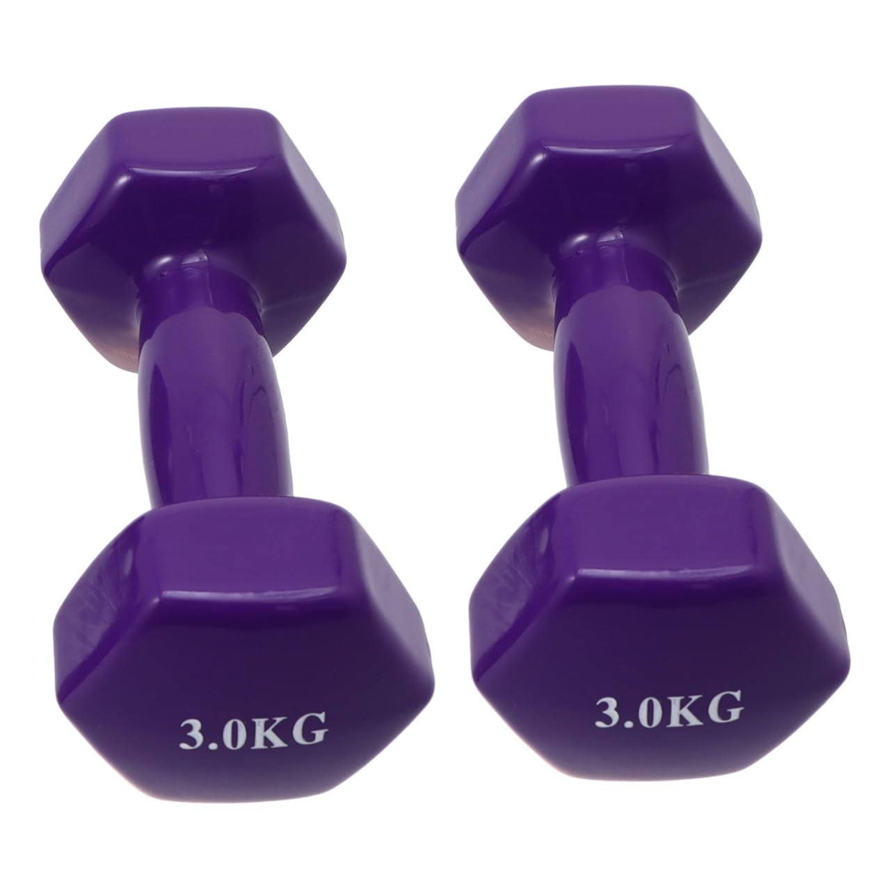 BESTonZON Plastic Coated Cast Iron Dumbbells 6kg Set 3kg Each Non-slip Hand Weights Fitness Equipment for Men and