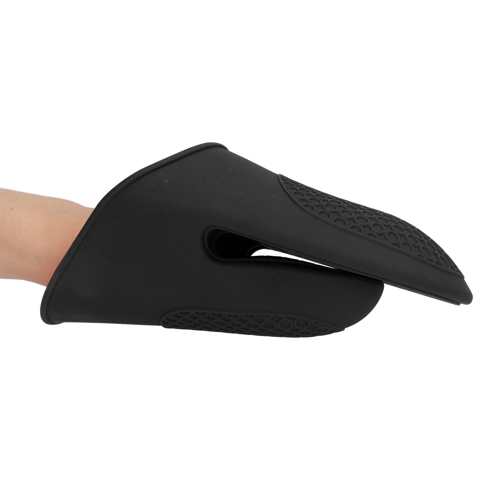 Jeanoko 2pcs Oven Mitts Mini Silicone Thickened Cooking Pinch Mitts Durable Oven Gloves for Kitchen(Black)