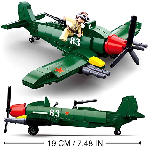 Hhohio Military Brick Army Plane Fighter Rocket Truck Missile Carrier Vehicle Building Toys Set, Ww2 Anti-Aircraft Block With 3 Soldiers Figures, Compatible With Major Brand (371 Pieces) #TOP7