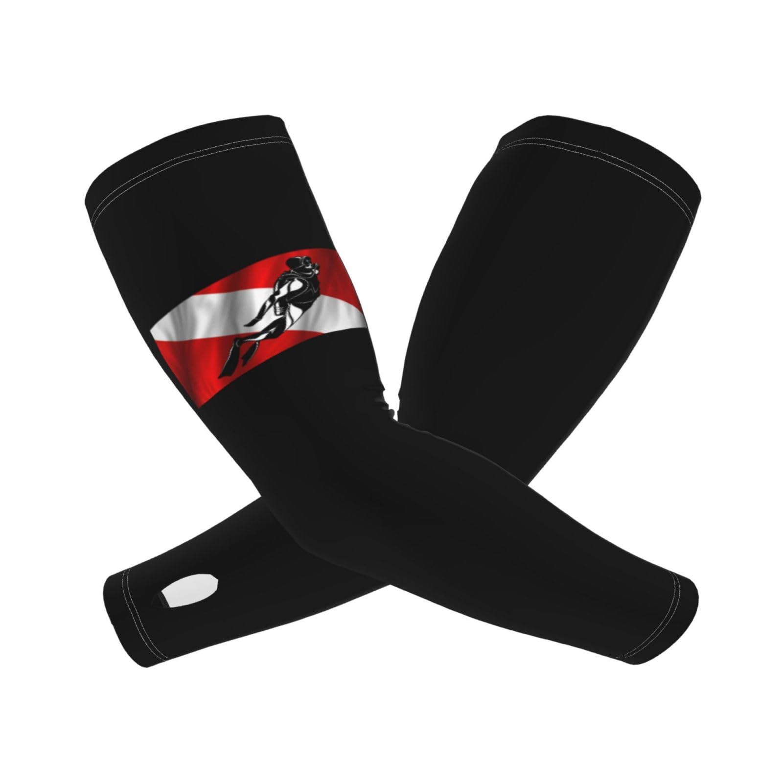 SwpWab Scuba Diving Red Flag Sun-Defying Elegance Comfortable Cooling Arm Sleeves