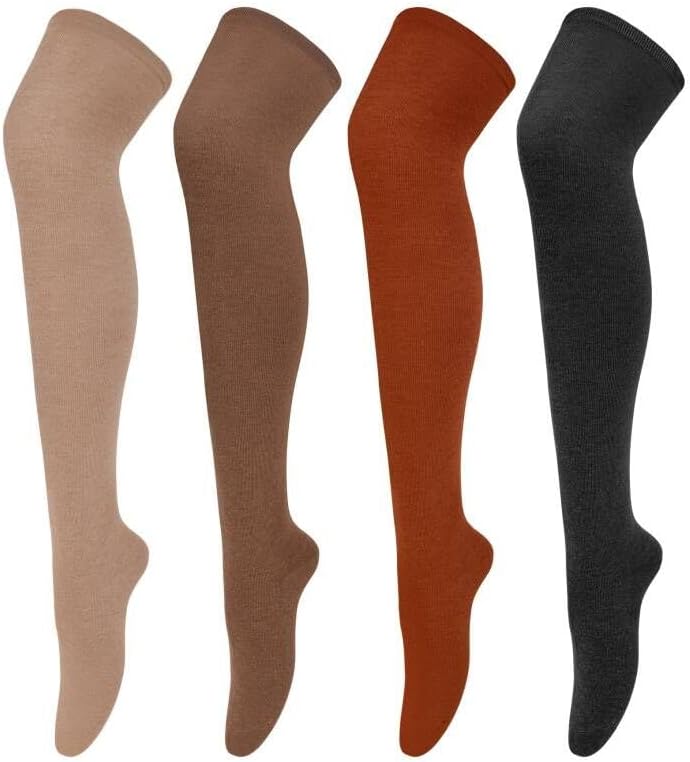Chalier Womens Thigh High Socks Causal Stockings for Women Soft Thigh Socks