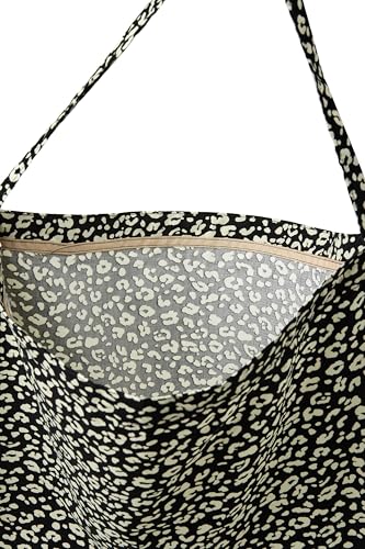 Bolso Tote Unisex Casual Leopardo Corduroy 22Y miniatura 5