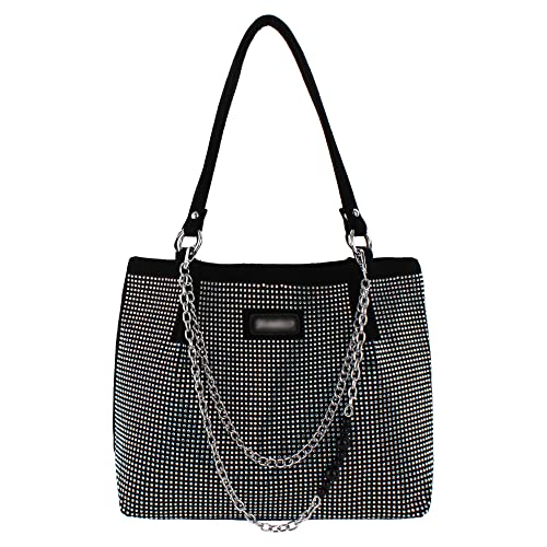 Bolso tote con glitter y cristales para mujer miniatura 1