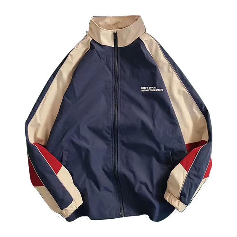 Pbkabiug Hip Hop Varsity Jacket Men Women Patchwork Color Block Windbreaker Coats Mens Fashion Loose Thin College Jackets