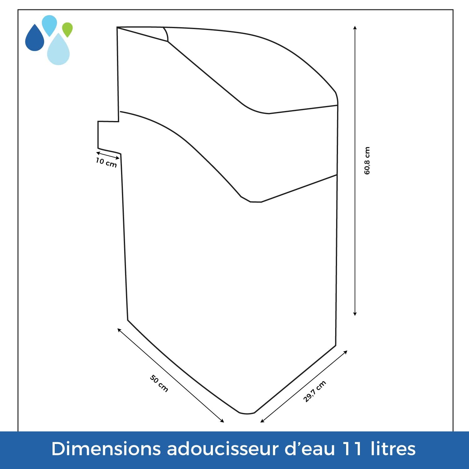 Adoucisseur D'eau Sans électricité Kube 11l Vanne Volumétrique Mécanique - Complet Avec Accessoires