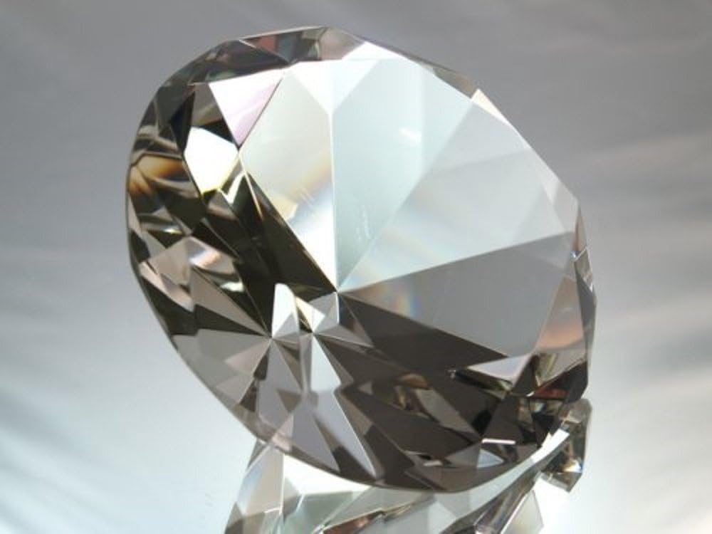 100mm Clear Crystal Diamond Jewel Paperweight