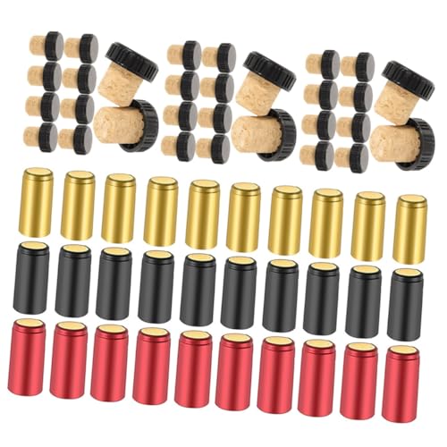 PRETYZOOM Wine Bottle Shrink Film 30 Sets Pvc Heat Shrink Caps Disposable Wine Bottle Caps Bulk Pack