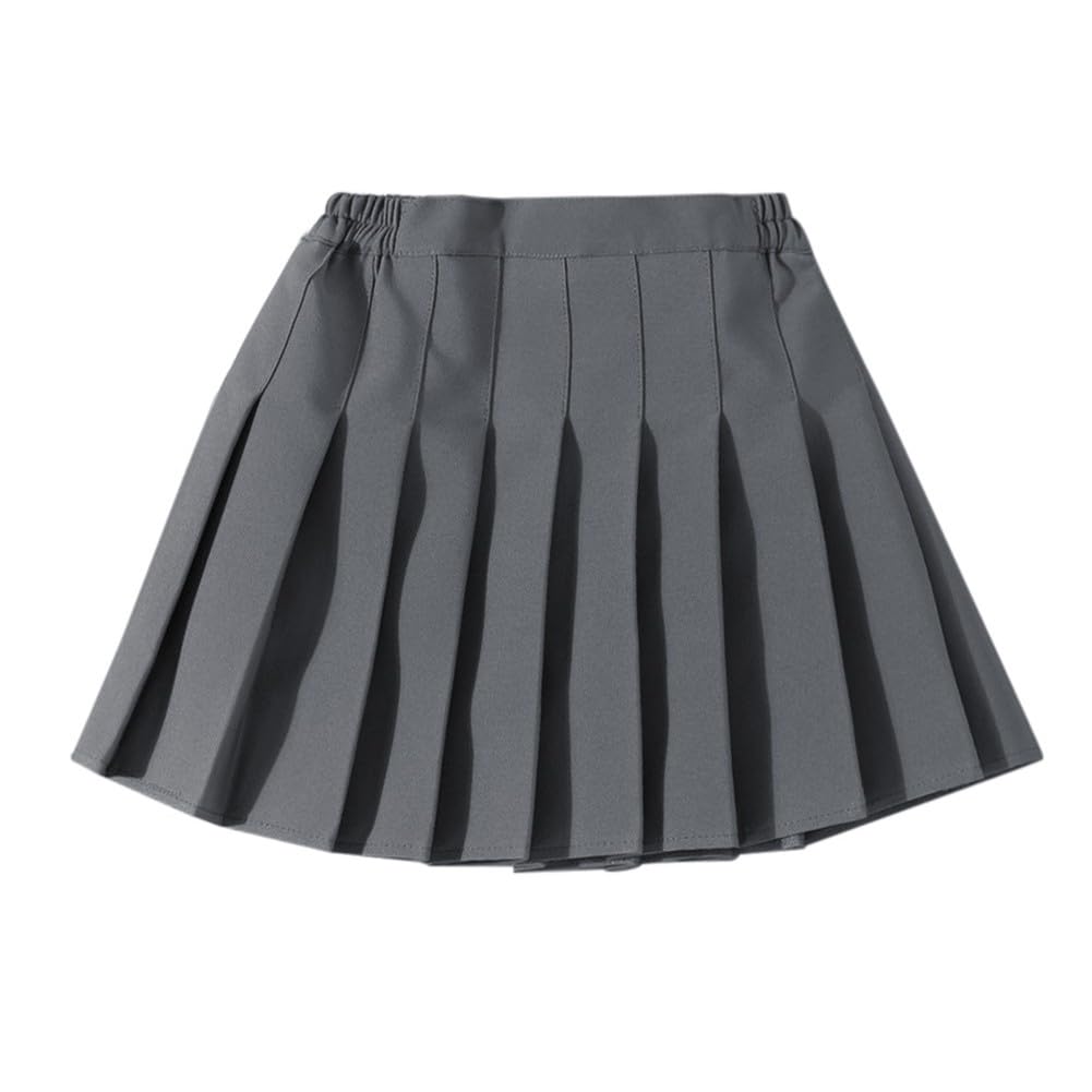 Naiyafly Falda Plisada para Niñas Faldas Uniformes con Cintura Elástica Mini Falda Informal Escolar con Forro Pantalones Cortos para Niños Pequeños de 2 a 12 Años