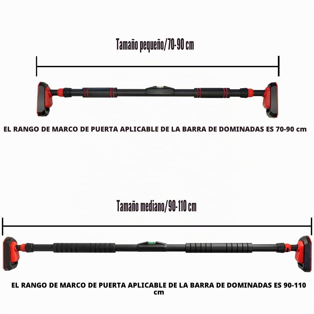 Barra de dominadas para marco de puerta, 70-90 cm, 90-110 cm, barra de dominadas sin tornillo, carga de hasta 250 kg