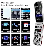 artfone F20 Rot Seniorenhandy Klapphandy Ohne Vertrag,SOS Notruftaste,USB-C,2G GSM Handy für Senioren,Dual SIM Großtasten Mobiltelefon,2,4 Zoll Farbdisplay, FM Radio,Sprachansage,Kurzwahl,1300mAh Akku – Ansicht 8