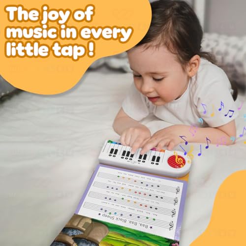 Image of Wembley Educational Piano Soundbook for Kids| Musical Book with 5 Classic Nursery Rhymes for| Kids Learn & Play Sound Book with Rhymes| Ideal As A Gift for Interactive Learning for Age 1 and Up