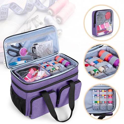 BAFASO Large Sewing Organizer Bag with an Individual Pouch and Detachable Dividers - Image 2