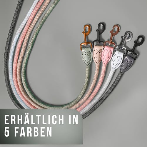 ne&no Tauleine 1.2m (leicht dehnbar) für mittelgroße bis ganz große Hunde I Trainingsleine I Hundeleine robust I Führleine rund, geflochten I Seil Leine Hund I Cityleine I Dog Leash ANTHRAZIT, 120 cm