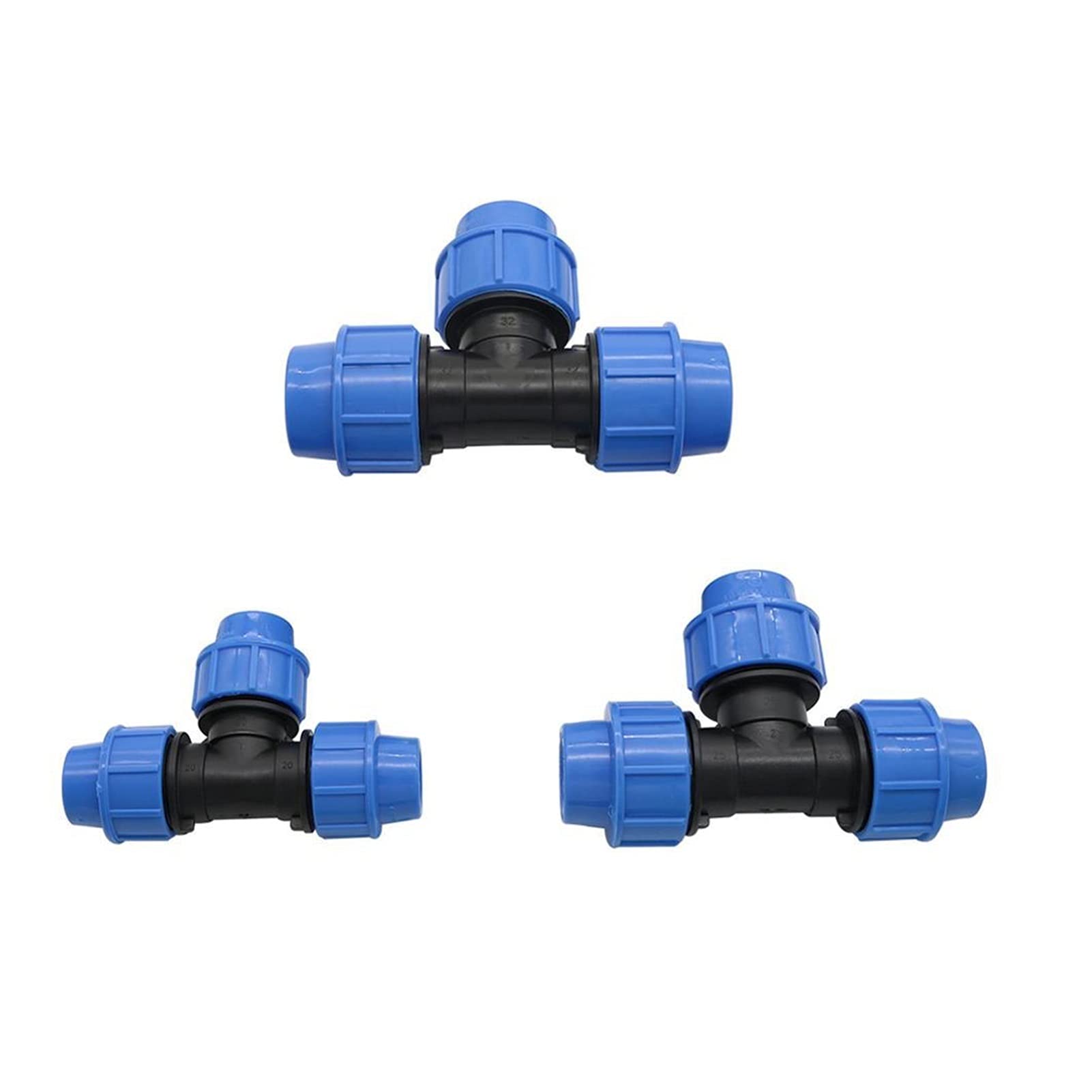 Garden Plumbing DN20 DN25 DN32 Three-Way Joint Garden Water Joint Irrigation Hose Distributor Three-Way Pipe Connection 1 (Color : Silver)