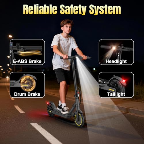 Image of WERHY Foldable Electric Scooter for 7.8 inch-9.4 inch feet, 350W Motor, Max 12 Miles Long Range, 19 MPH Max Speed, 8.5 inch Solid Tire, Lightweight Foldable E-Scooter with Dual Braking, Digital Display
