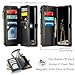 Defencase Compatible with Samsung Galaxy S21 Ultra Case Wallet with RFID Blocking Card Holder for Women Men, PU Leather Magnetic Snap Flip Zipper Strap Wallet Case Fit for Galaxy S21 Ultra 5G, Black