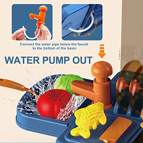 Kinderküche, 4 in 1 Trolley Koffer Spielküche inkl. Kochfeld mit Sound und Licht, Wasserhahn mit Wasser-Pump-Funktion… – Bild 5