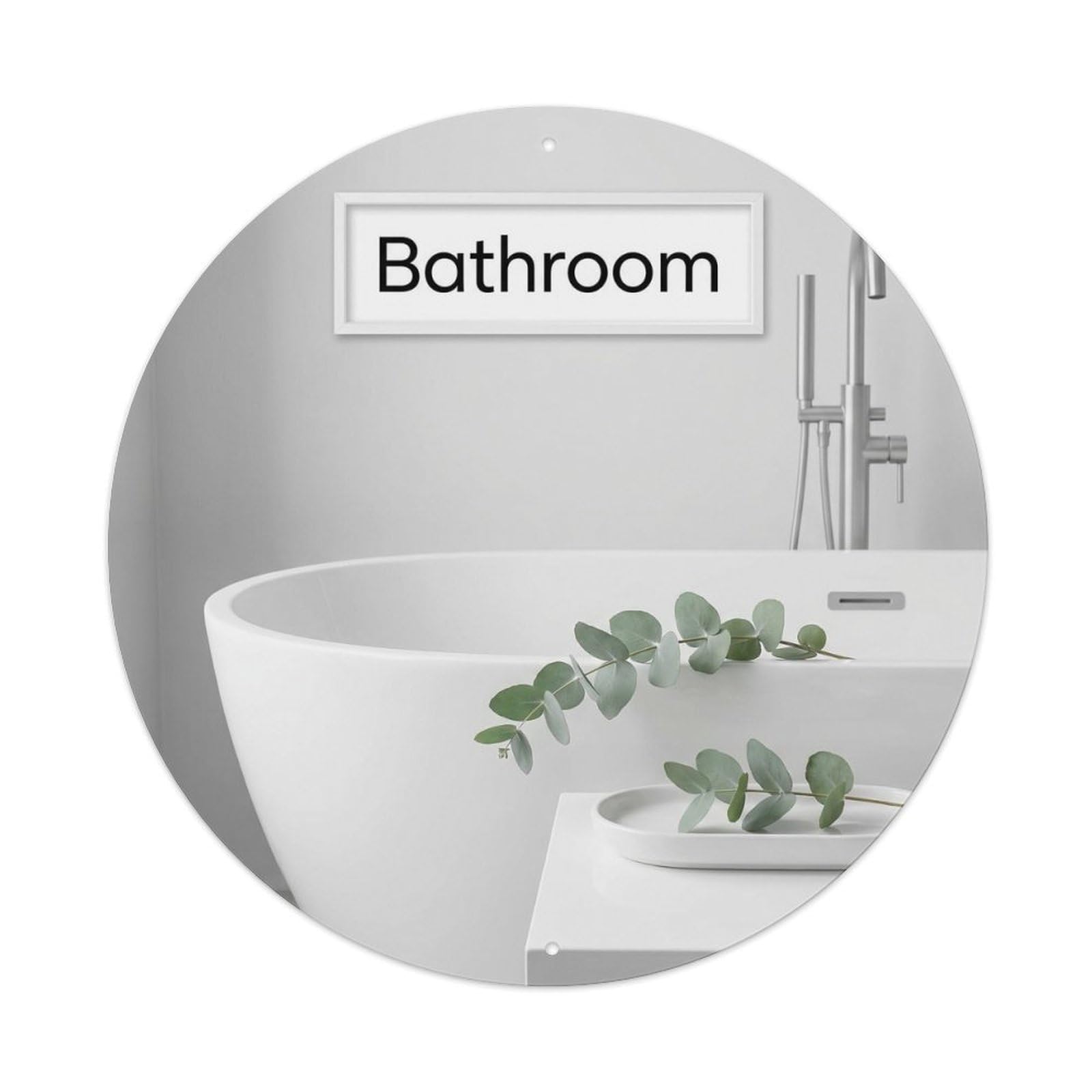 Yrnq Vintage Style Bathroom Minimalist Round Bathroom Decor Vintage Metal Tin Sign Plaque Wall Decor For Cafe, Club, Garden Round Metal Poster 8X8inch