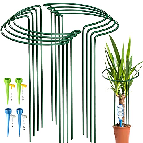 KAZITOO 8 Pack Large 60cm Tall Bow Plant Support Stakes, Strong Metal Garden Supports Half Round...