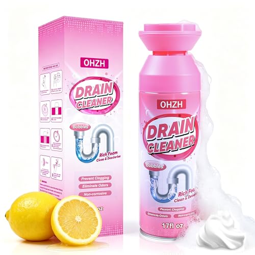 Foaming Drain Cleaner Drain Clog RemoverSink Cleaner and Deodorizer & Eliminates Odors Fast Clog Removal Safe Sink Cleaner and Deodorizer for Kitchen Sinks Bathroom Drains Tubs Showers