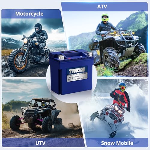 Image of TYKOOL YTX14-BS /YTX14H /GYZ16H High Performance Lithium LiFePO4 Motorcycle Battery,480CCA,12V 8Ah,Fits for ATV,UTV,Jet Ski,Snowmobile,Quad,Tractor,Riding Lawn Mower,Polaris Battery