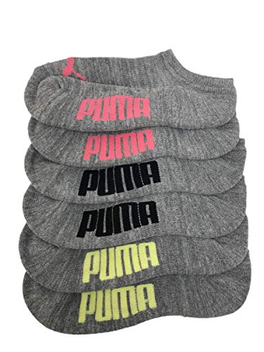 Puma Invisible No Show Women's Cushioned Socks 3-Pack Shoe Size 5-9.5 (Grey)