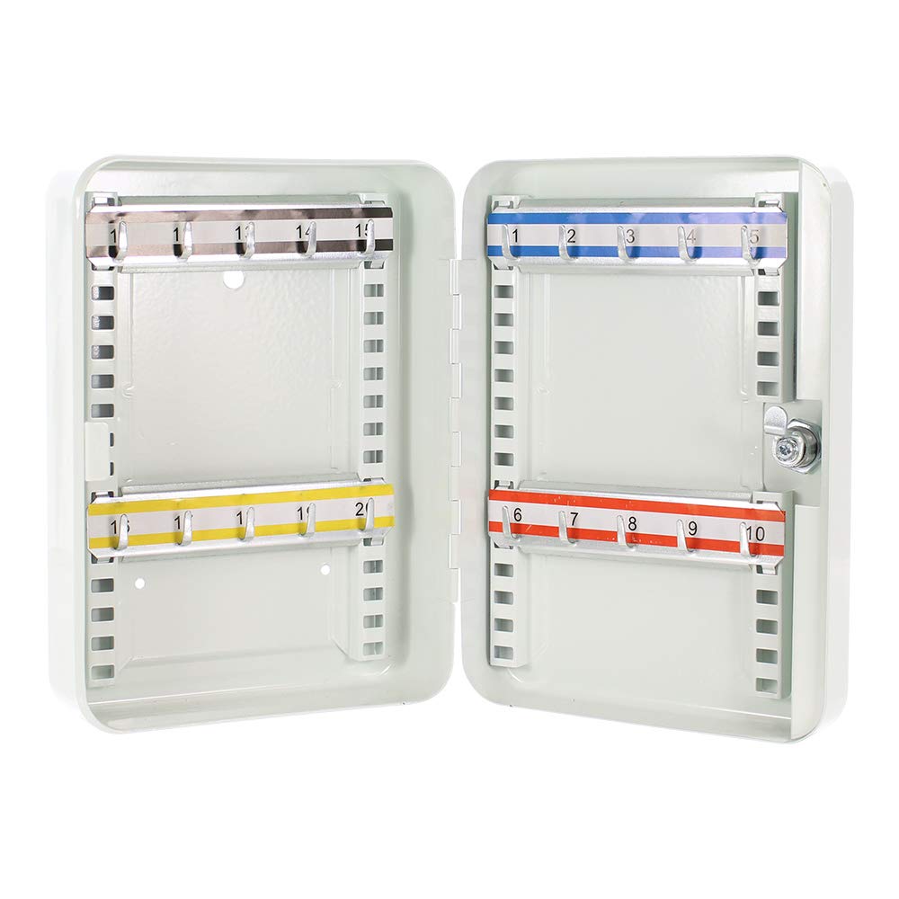 Rottner 3122 SK20 Armoire à clés avec crochets réglables pour 20 clés Blanc