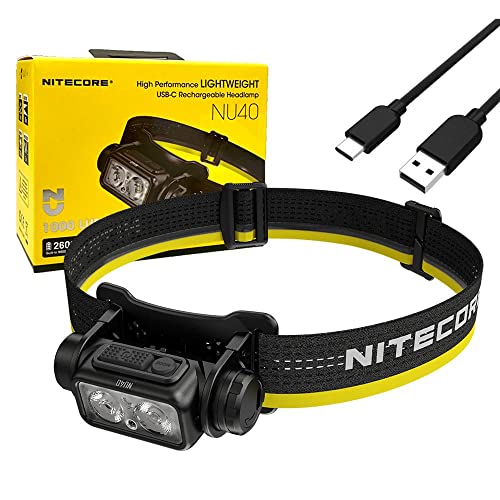 Lampe frontale NU40 haute performance 1000 lumens légère pour éclairage longue durée