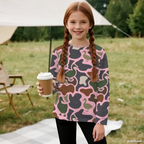 Image of Renewold Boys Girls Tees Kids T-Shirt Long Sleeve Crewneck T Shirts Casual Athletic Tops Clothing for Home School Travel